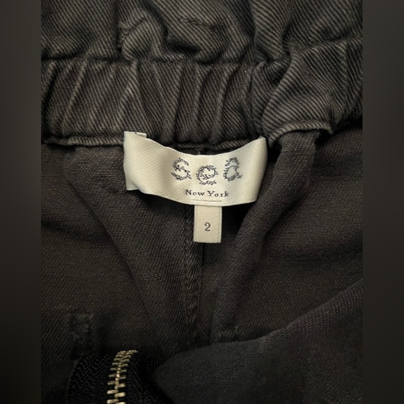 SEA NEW YORK Idun Acid Wash Denim Skirt Paperbag Waist Zipper and Pockets - Picture 2 of 5